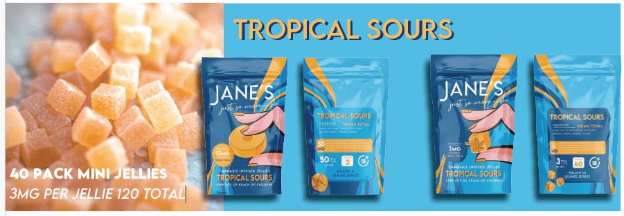 Jane's Mini Tropical Jellies/Gummies 40 PACK Mini Jellies 3MG per Jellie 120mg TOTAL! - SuperSkyf